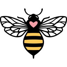 Bee Shape with Heart
