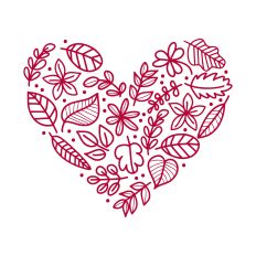 Fall Heart with leaves and flowers