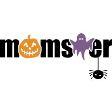 Momster Halloween Design with Spider Hanging