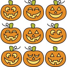 9 Pumpkins Faces