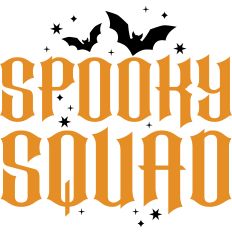 Spooky Squad in Spooky Font with Bats