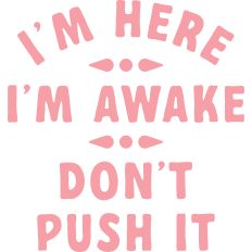 I'm Here I'm Awake Don't Push It