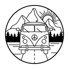 Camper Van Peace Sign 