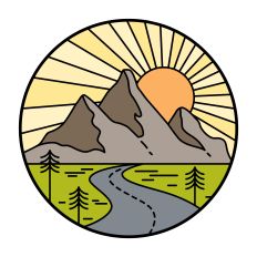 Round with Mountains and Sun Rays