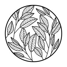 Round with Botanical Leaves