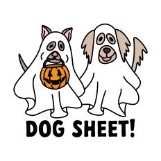 Dog Sheet Dogs with Ghost Costumes 