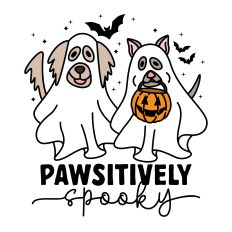 Pawsitively Spooky Dogs with Ghost Costumes