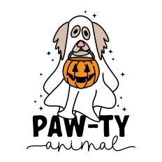 Pawty Animal Dog in Ghost Costume