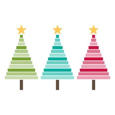 Set of 3 Ombre Stacked Layers Christmas Tree