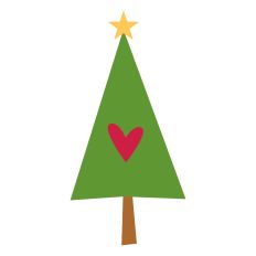 Christmas Tree Green with Red Heart