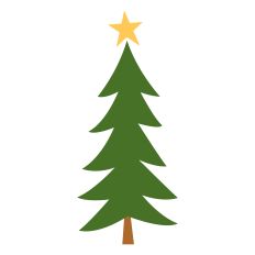 Skinny Christmas Tree with Gold Star