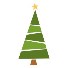 Christmas Tree with Zig Zag Green and Gold Star