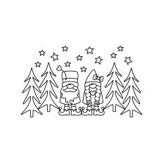 Girl and Boy Gnome in Trees and Stars