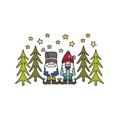 Gnome Couple Amongst Trees and Stars