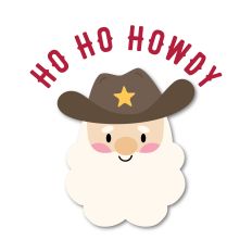Ho Ho Howdy Santa with Cowboy Hat