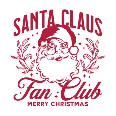 Santa Claus Fan Club Merry Christmas 