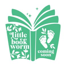 Little Book Worm Coming Soon with baby foot prints