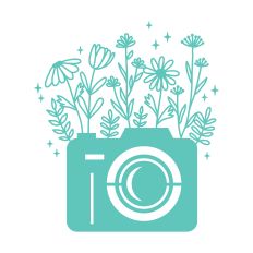 Camera with flowers