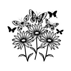 Sunflowers And Butterflies with flowers and butterfly