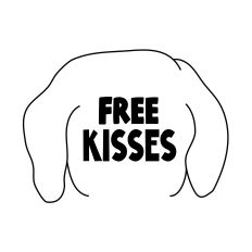 Free Kisses Dog Head