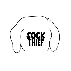 Sock Thief Dog Outline