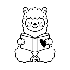 Cute Alpaca SVG | Book SVG | Reading SVG | Bookish