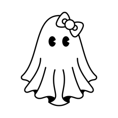 Cute Ghost with Bow SVG | Cute Halloween Clipart