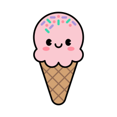Cute Ice Cream SVG | Kawaii Ice Cream Clipart