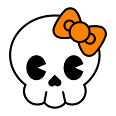 Cute Skull with Bow SVG | Halloween Clipart