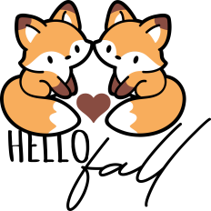 cute autumn fox hello fall
