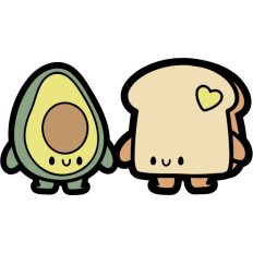 cute avocado and toast couple 