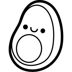 cute avocado lineart