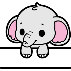 cute baby elephant tag