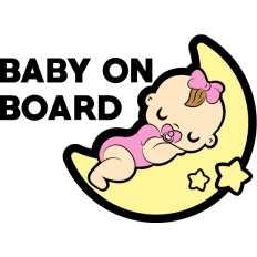 cute baby sleeping on the moon baby on board