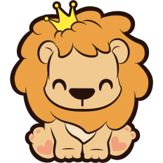 cute baby lion with a crown