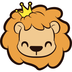 cute lion face with a crown