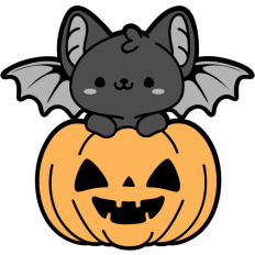 cute bat in a halloween pumpkin