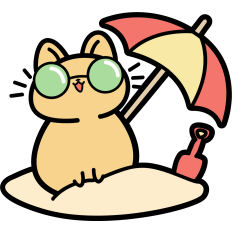 cute cat at the beach