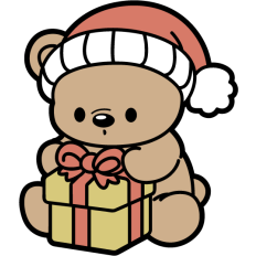 cute bear with christmas present
