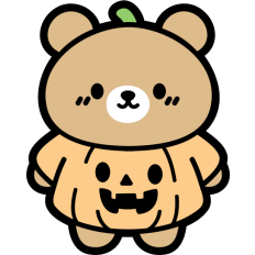 cute bear with pumpkin shirt