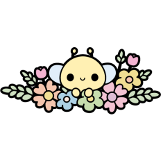 cute bee in a floral bush