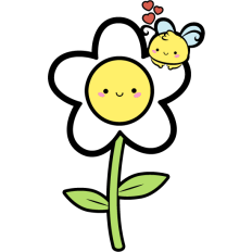 cute happy bee on a daisy