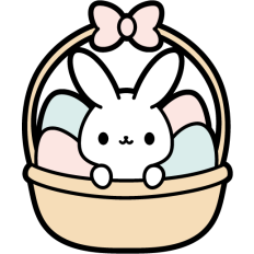 cute easter bunny in a easter basket