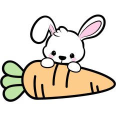 cute bunny on a carrot