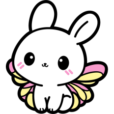 cute whte bunny with butterfly wings