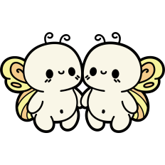 cute chubby butterfly couple