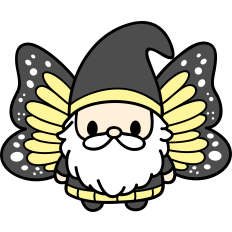 cute spring gnome with butterfly wings