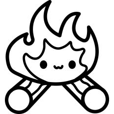 Cute Campfire Lineart