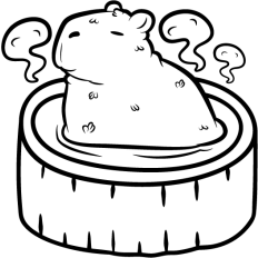 funny capybara lineart