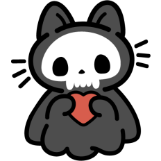 cute cat ghost with heart